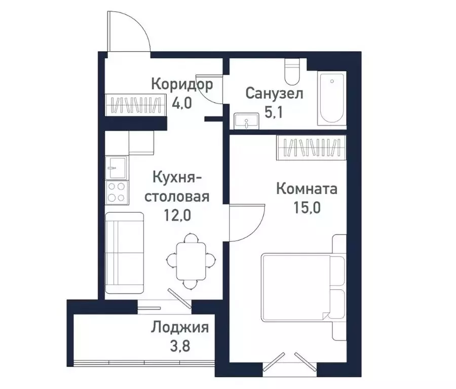1-комнатная квартира: посёлок Западный, улица имени Младшего Сержанта ... - Фото 1