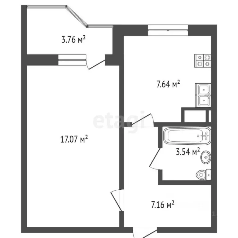 1-к кв. Костромская область, Кострома Нескучный пер., 4 (37.0 м) - Фото 1