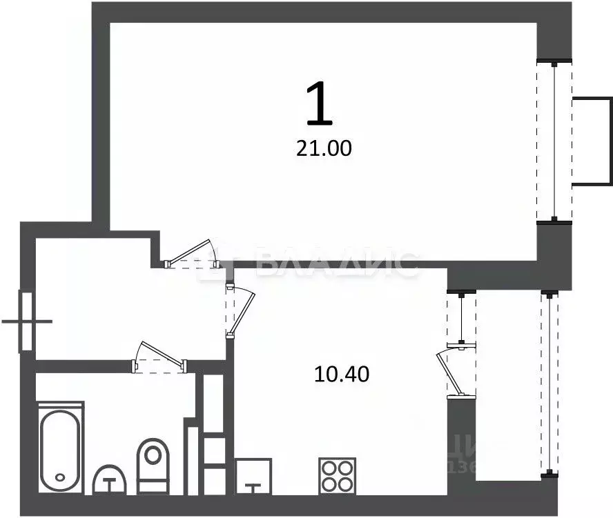 1-к кв. Москва проезд Шокальского, 28Ак1 (39.6 м) - Фото 2