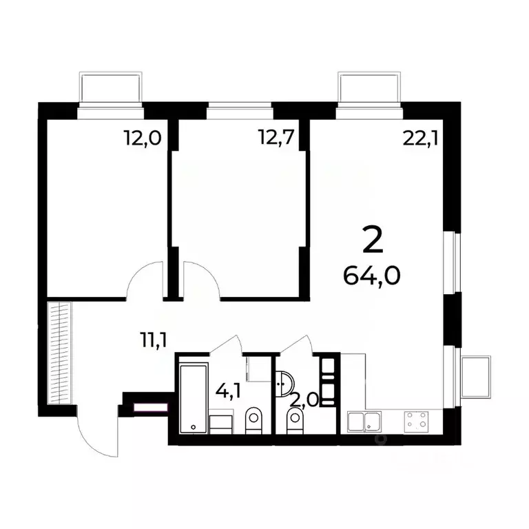 2-к кв. Нижегородская область, Нижний Новгород ул. Усиевича (64.0 м) - Фото 0