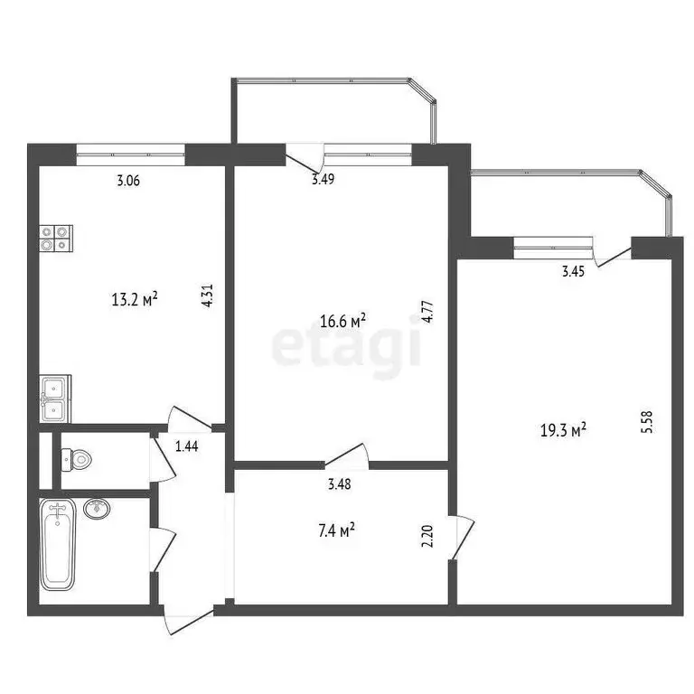 2-комнатная квартира: Тюмень, улица Московский Тракт, 143к1 (64 м) - Фото 1