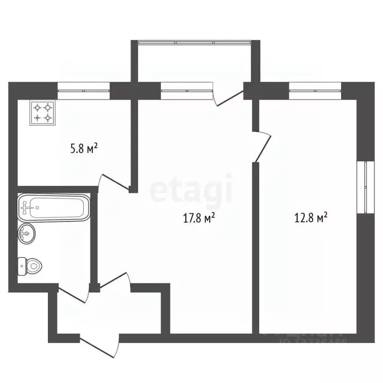 2-к кв. Амурская область, Тында ул. Красная Пресня, 66 (48.1 м) - Фото 2