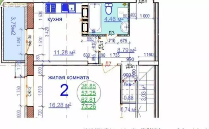 1-комнатная квартира: Волгоград, Баррикадная улица, 1 (73.26 м) - Фото 0