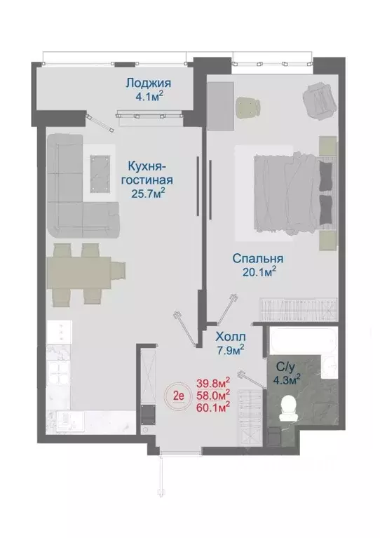 2-к кв. Воронежская область, Новоусманский район, пос. Отрадное ул. ... - Фото 1