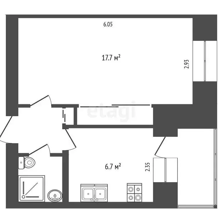 1-комнатная квартира: Вологда, Ленинградская улица, 74 (30.5 м) - Фото 0