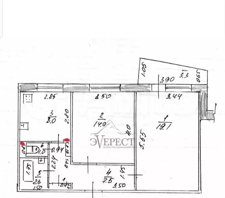 2-к. квартира, 53 м, 3/9 эт. - Фото 0