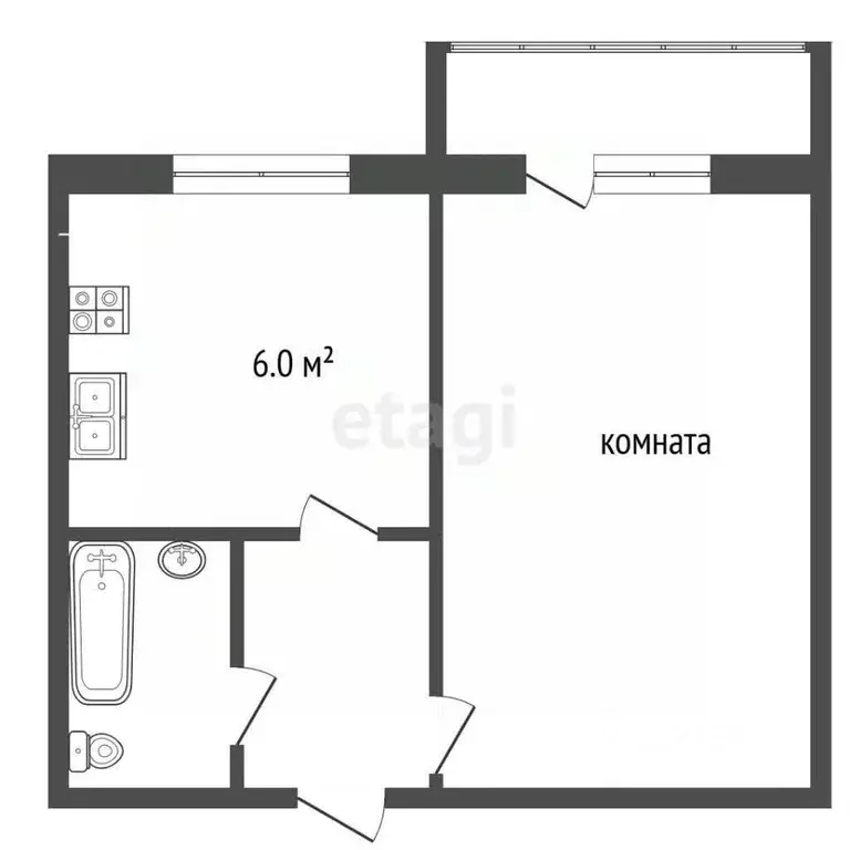1-к кв. Московская область, Жуковский ул. Дзержинского, 4 (32.4 м) - Фото 2