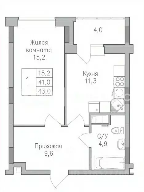 1-к кв. Воронежская область, Воронеж Поколение жилой комплекс (43.0 м) - Фото 0