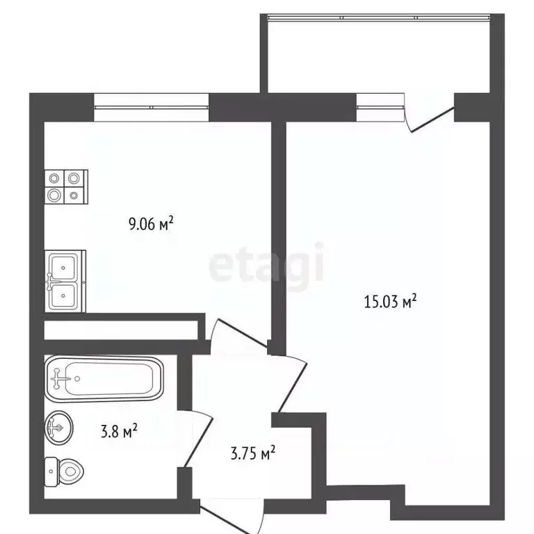 1-к кв. Ярославская область, Ярославль Тутаевское ш., 107 (32.53 м) - Фото 2