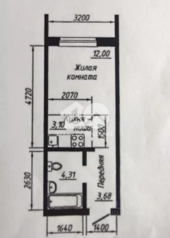 Студия Новосибирская область, Новосибирск ул. Забалуева, 102 (23.1 м) - Фото 1