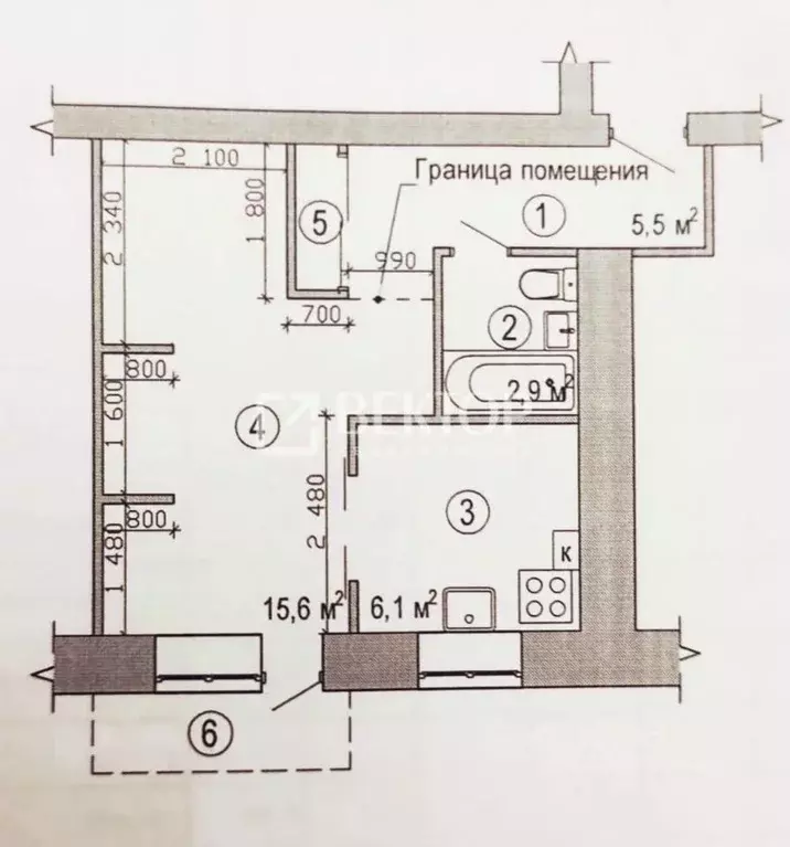 1-к кв. Костромская область, Кострома ул. Ивана Сусанина, 73 (32.0 м) - Фото 2