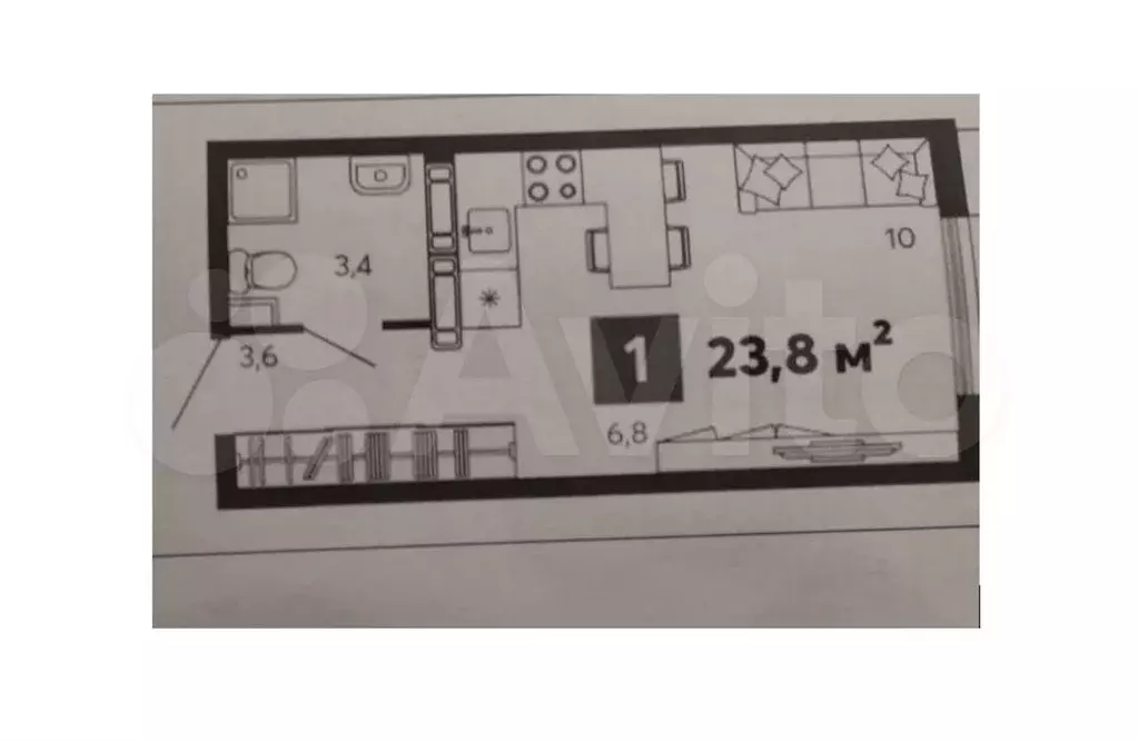 квартира-студия, 23,8 м, 5/16 эт. - Фото 0