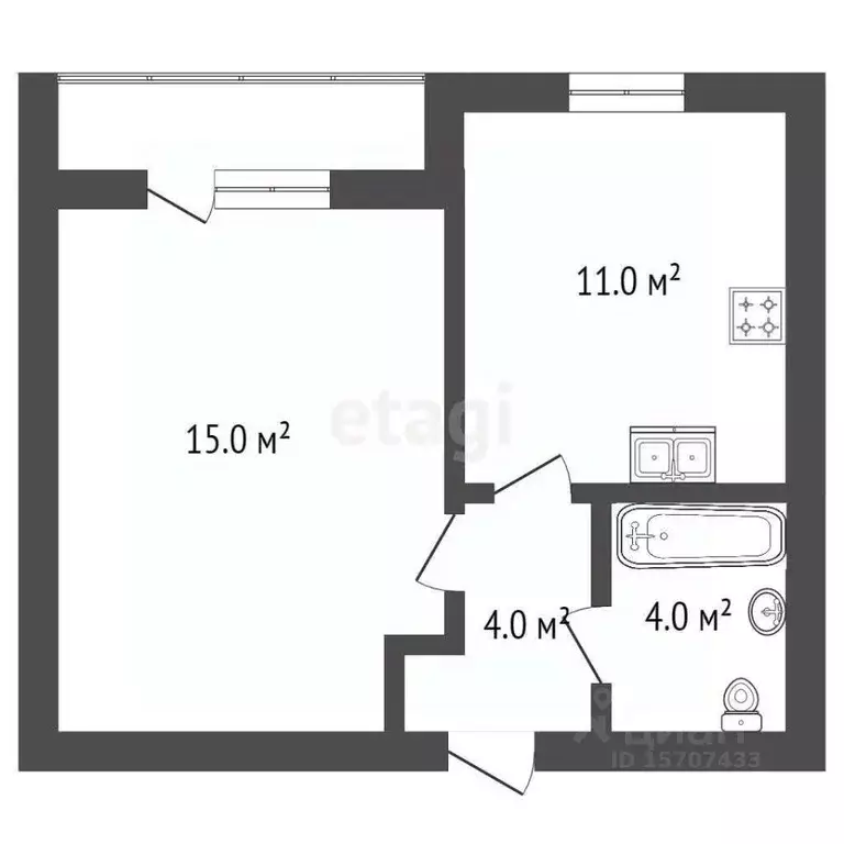 1-к кв. санкт-петербург лиговский просп, 232 (33.9 м) - Фото 1