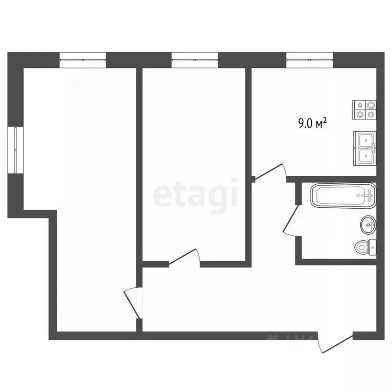 2-к кв. Ярославская область, Рыбинск ул. Баженова, 17 (41.5 м) - Фото 2