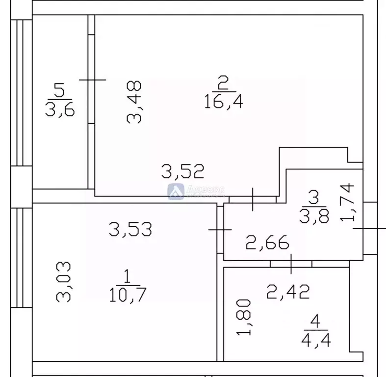 1-к кв. Тюменская область, Тюмень ул. Газовиков, 44 (39.0 м) - Фото 2