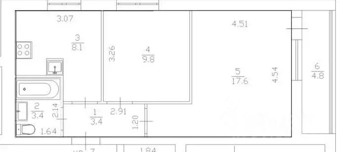 2-к кв. Башкортостан, Уфа ул. Якуба Коласа, 139 (42.3 м) - Фото 2