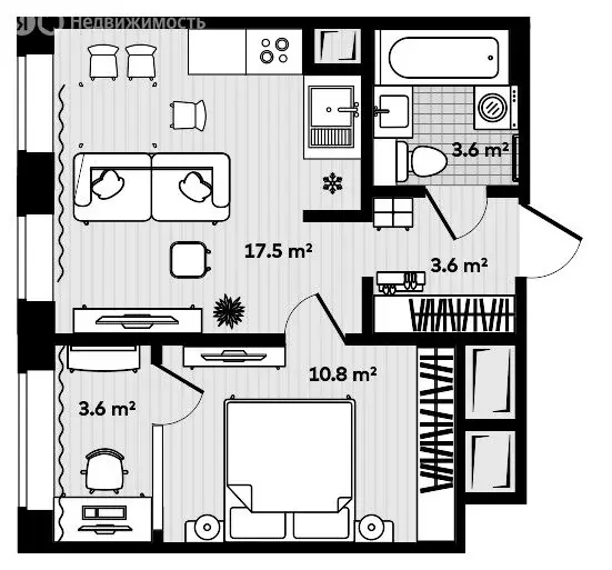 1-комнатная квартира: Надеждинский район, село Вольно-Надеждинское ... - Фото 1