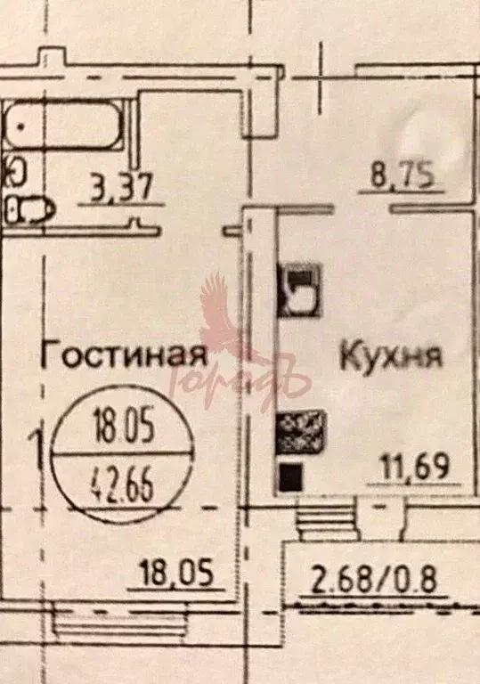 1-к кв. Орловская область, Орел Раздольная ул., 26 (40.6 м) - Фото 1