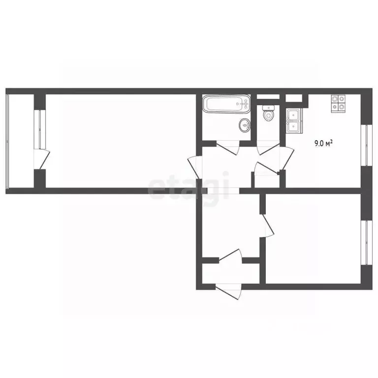 2-к кв. Ямало-Ненецкий АО, Муравленко Пионерская ул., 26 (52.0 м) - Фото 1