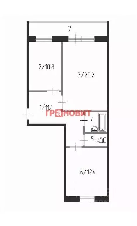 3-к кв. Новосибирская область, Новосибирск ул. Петухова, 160 (59.4 м) - Фото 1