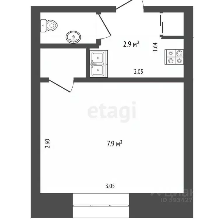 1-к кв. Архангельская область, Новодвинск ул. 50-летия Октября, 50к1 ... - Фото 1