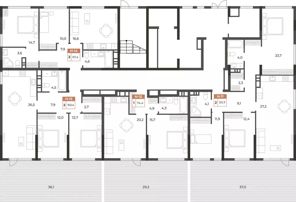 2-к квартира, 131.7 м - Фото 1
