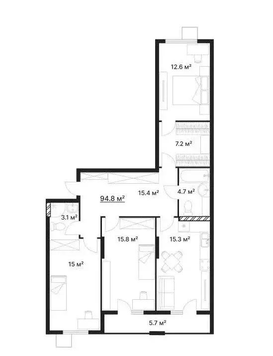 Продаётся 3-к квартира, 94.8 м - Фото 1