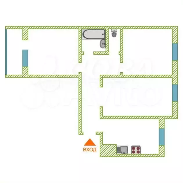 3-к. квартира, 66 м, 1/9 эт. - Фото 0