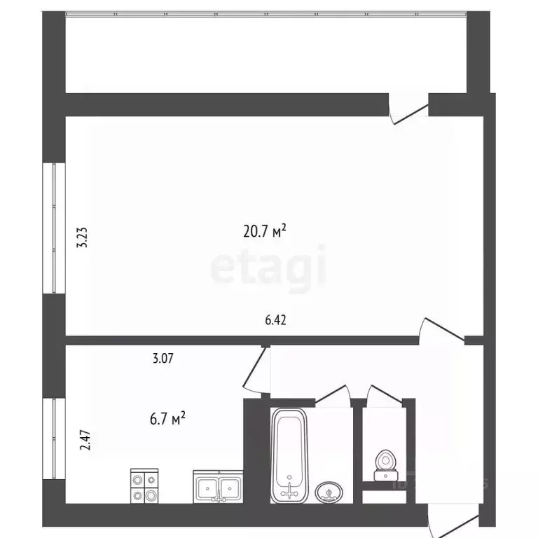 1-к кв. Калужская область, Калуга ул. Кибальчича, 3 (35.6 м) - Фото 2
