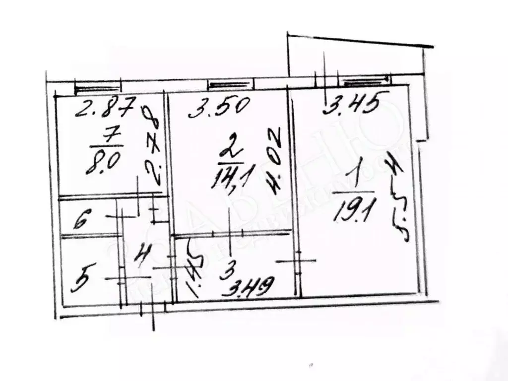 2-к кв. Воронежская область, Воронеж ул. Космонавта Комарова, 11 (53.1 ... - Фото 1