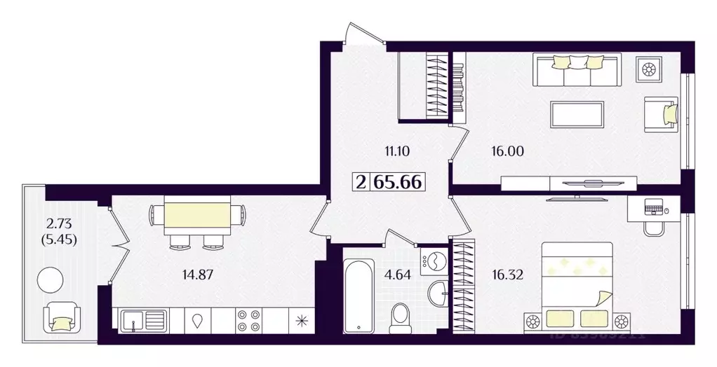 2-к кв. Калининградская область, Зеленоградск ул. Потемкина, 15А ... - Фото 1