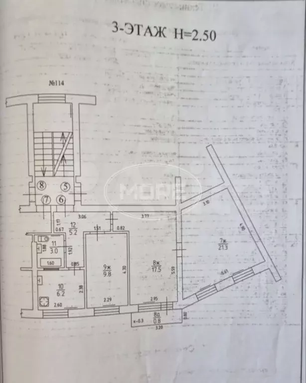 3-к. квартира, 63 м, 3/5 эт. - Фото 0
