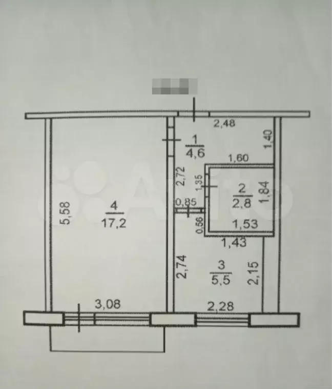 1-к. квартира, 33,2 м, 8/9 эт. - Фото 0