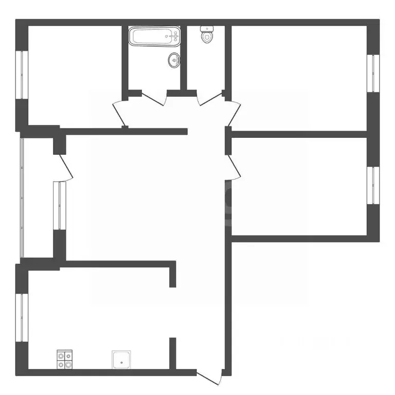 4-к кв. Тульская область, Тула ул. Марата, 182 (73.5 м) - Фото 2