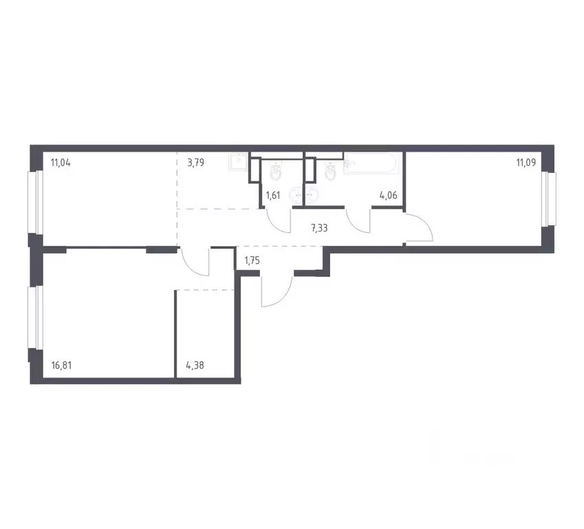 2-к кв. Ленинградская область, Мурино Всеволожский район, Новые ... - Фото 1