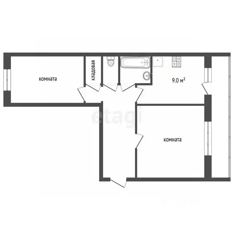 2-к кв. Владимирская область, Муром пос. Зименки, ул. ... - Фото 2