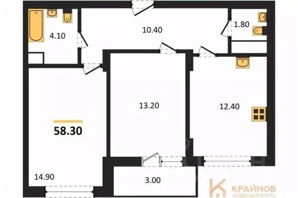 2-к кв. Воронежская область, Воронеж бул. Содружества, 1 (58.3 м) - Фото 0