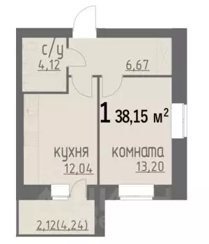 1-к кв. Владимирская область, Муром Муромская ул., 25А (38.15 м) - Фото 0