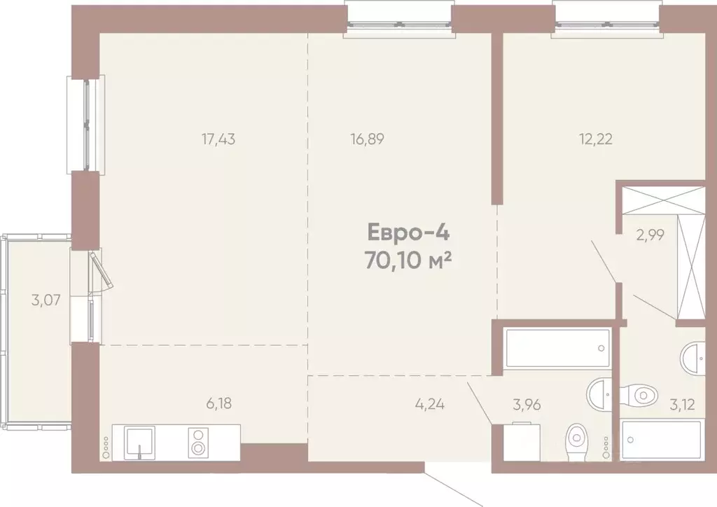 3-к кв. Иркутская область, Иркутск Советская ул., 109/3 (70.1 м) - Фото 0