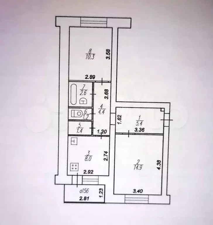 2-к. квартира, 50 м, 5/5 эт. - Фото 0