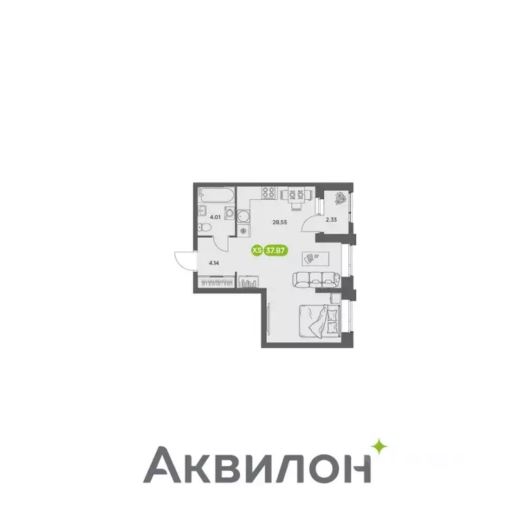 Студия Архангельская область, Архангельск АКвартал жилой комплекс ... - Фото 0