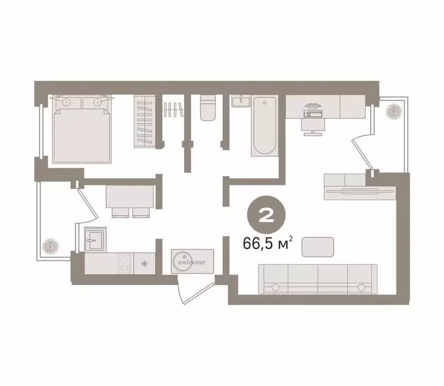 3-комнатная квартира: Тюмень, улица Космонавтов, 6к1 (65.9 м) - Фото 2