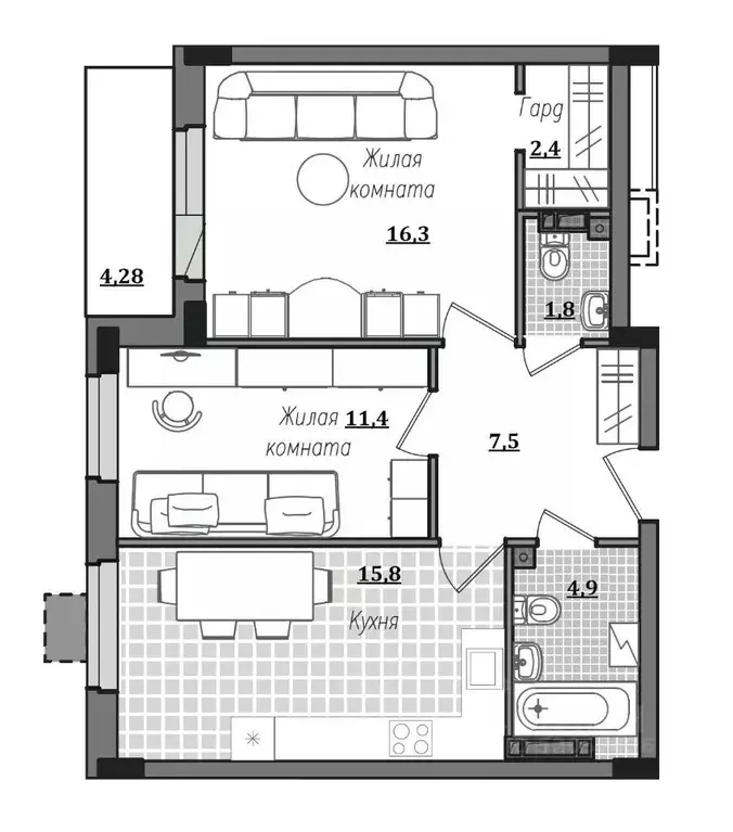 2-к кв. Смоленская область, Смоленск ул. Александра Степанова, 14 ... - Фото 1