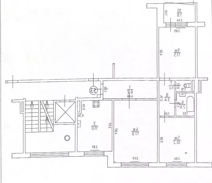3-к кв. Калининградская область, Калининград Октябрьская ул., 15 (63.0 ... - Фото 2