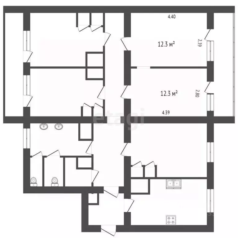 Комната Санкт-Петербург ул. Антонова-Овсеенко, 1К2 (37.2 м) - Фото 1