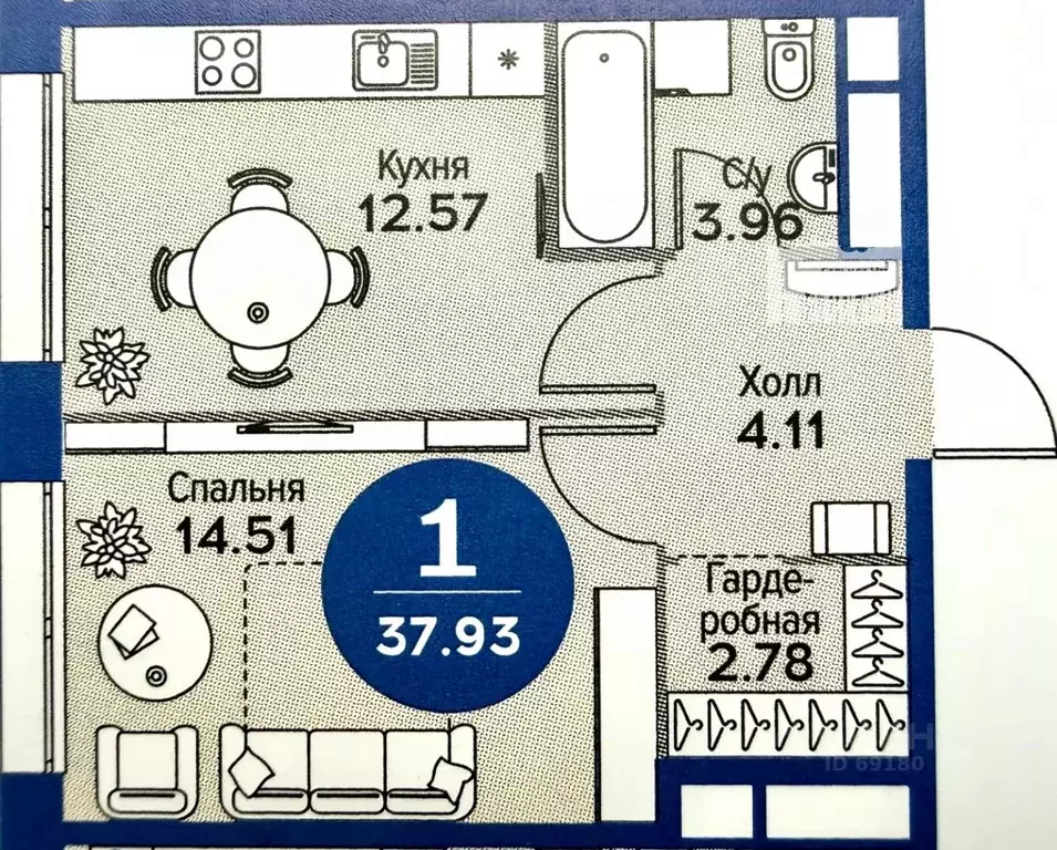1-к кв. Москва Новоалексеевская ул., 16к4 (38.5 м) - Фото 2