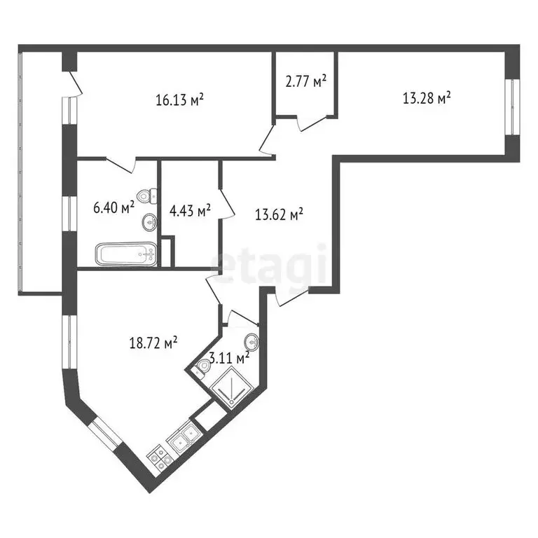 3-комнатная квартира: Мурино, улица Шувалова, 8 (77.5 м) - Фото 0