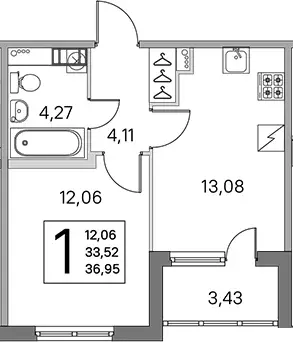 Продаётся 1-к квартира, 33.52 м - Фото 0