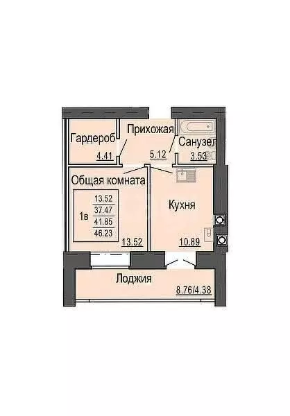 1-комнатная квартира: Йошкар-Ола, Сернурский тракт, 9 (46.23 м) - Фото 1