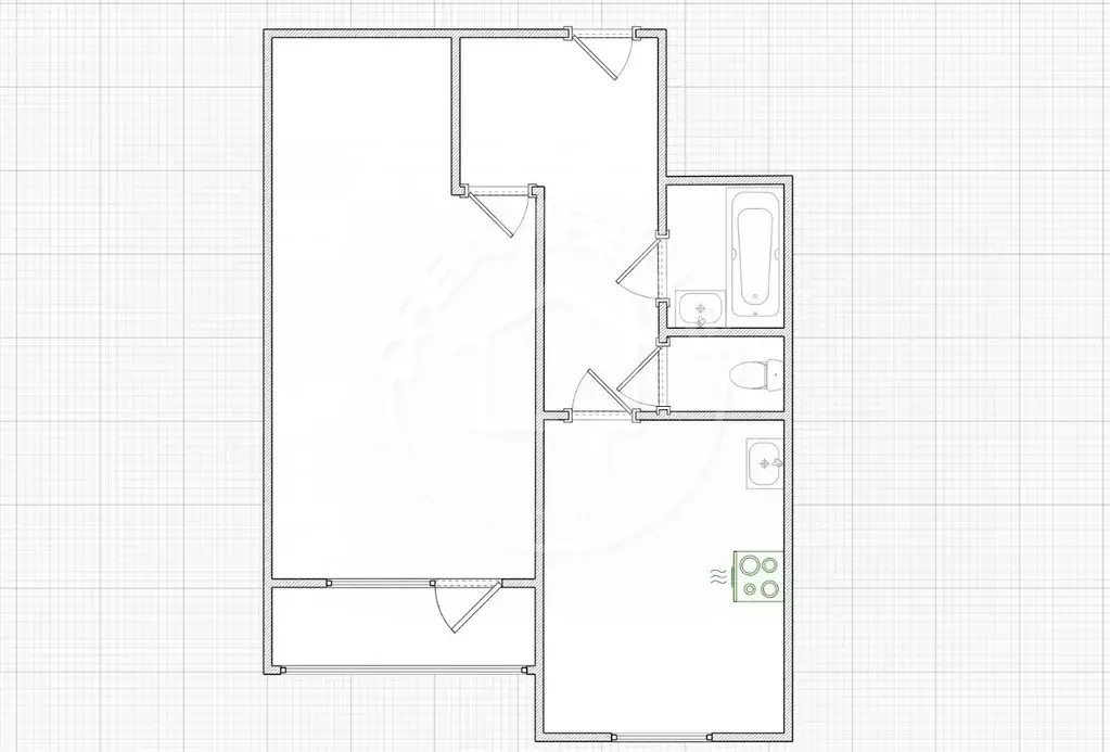 1-к кв. санкт-петербург ул. оптиков, 52к3 (40.6 м) - Фото 1